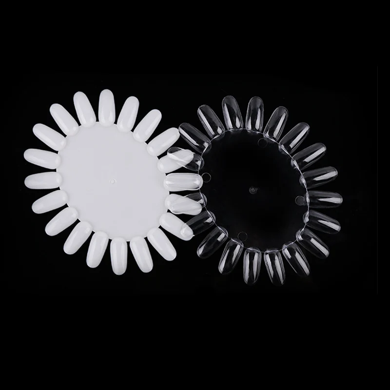 1 Set Falsche Nagel Tipps Sunflower Klar Falsche Nagel Fan Natur Nagel Kunst Runde Volle Abdeckung Display Praxis Werkzeuge Gefälschte nägel Maniküre