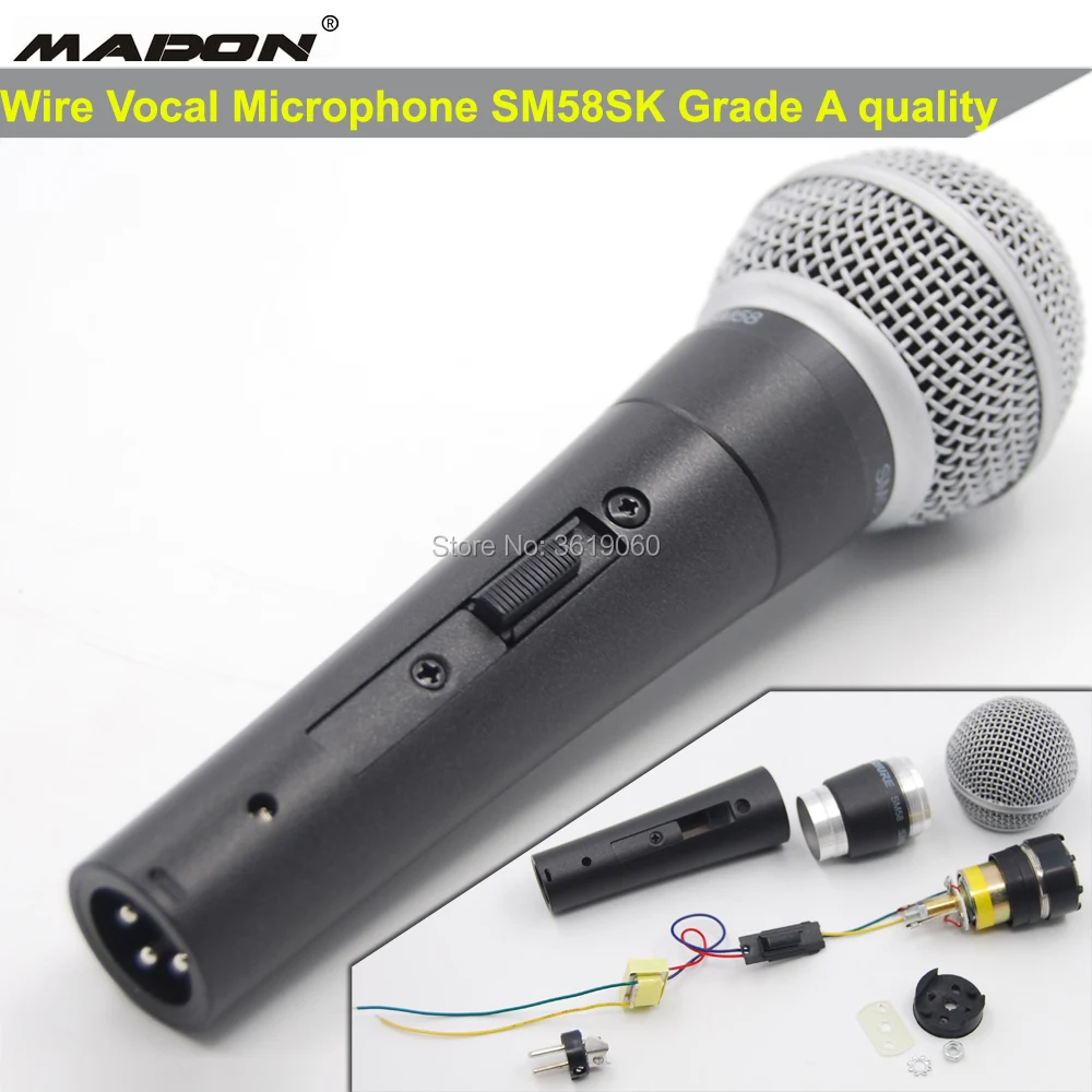 

Free shipping, Grade A quality SM58SK wire vocal microphone , professional wire microphone