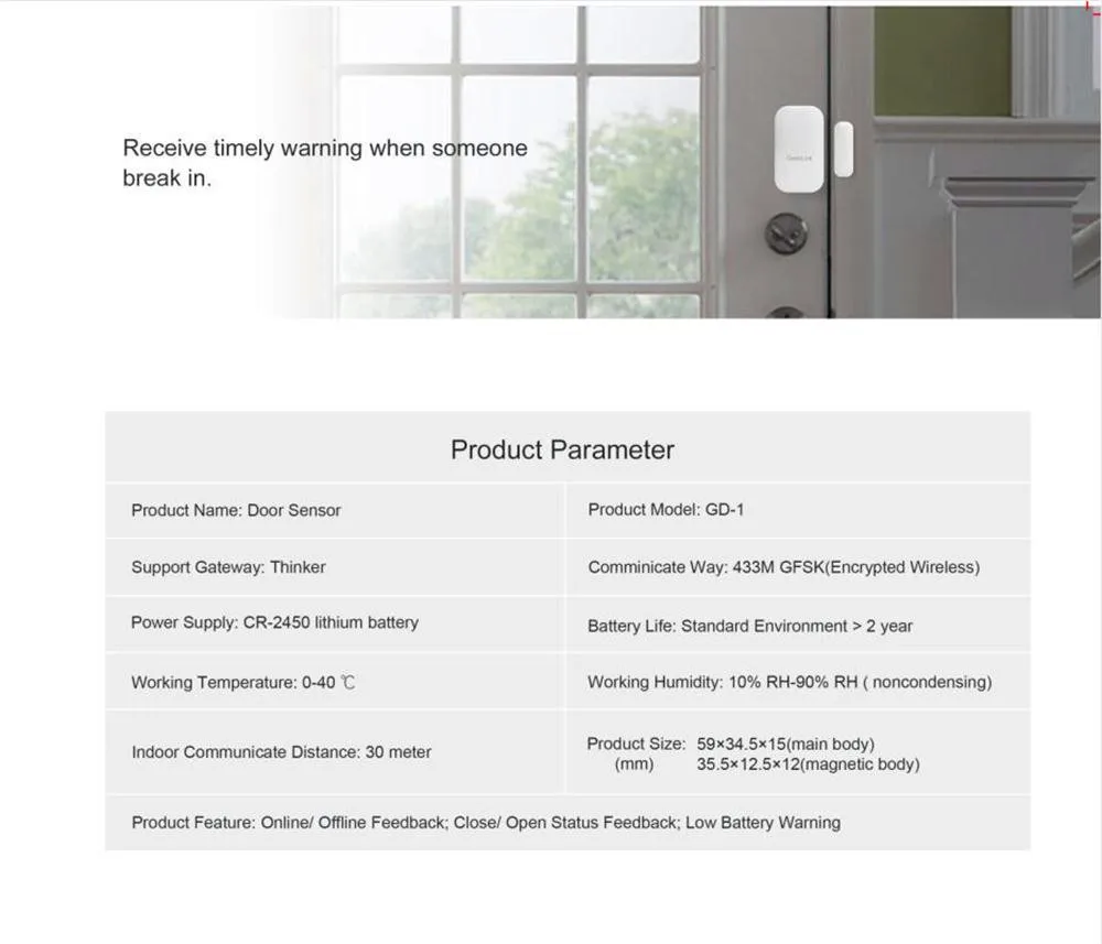 Geeklink умный дом автоматизация дверная Аварийная сигнализация датчик открытия окна магнит Android IOS приложение Wifi беспроводной пульт дистанционного управления