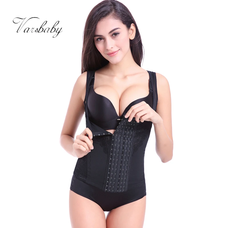 Women Floral Bodysuits Shapewear Plus size Body Waist Corsets Buckle High-elastic