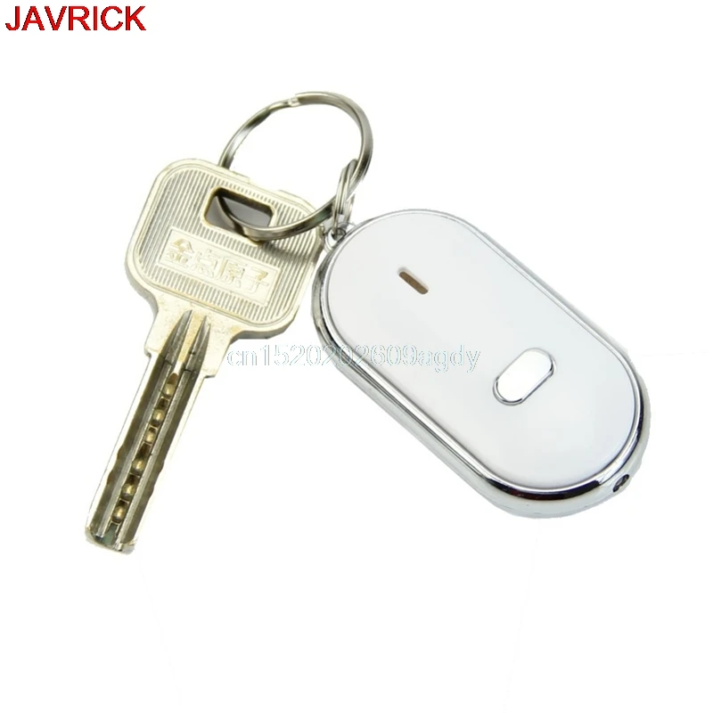 Белый светодиодный брелок со звуком свисток Управление Key Finder позволяющий быстро