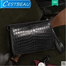 Cestbeau has a whole leather Nile crocodile belly purse crocodile hand bag large capacity leather wallet bag for men cestbeau crocodile belly men wallet man clutch bag holds a bag of genuine leather multi card business wallet
