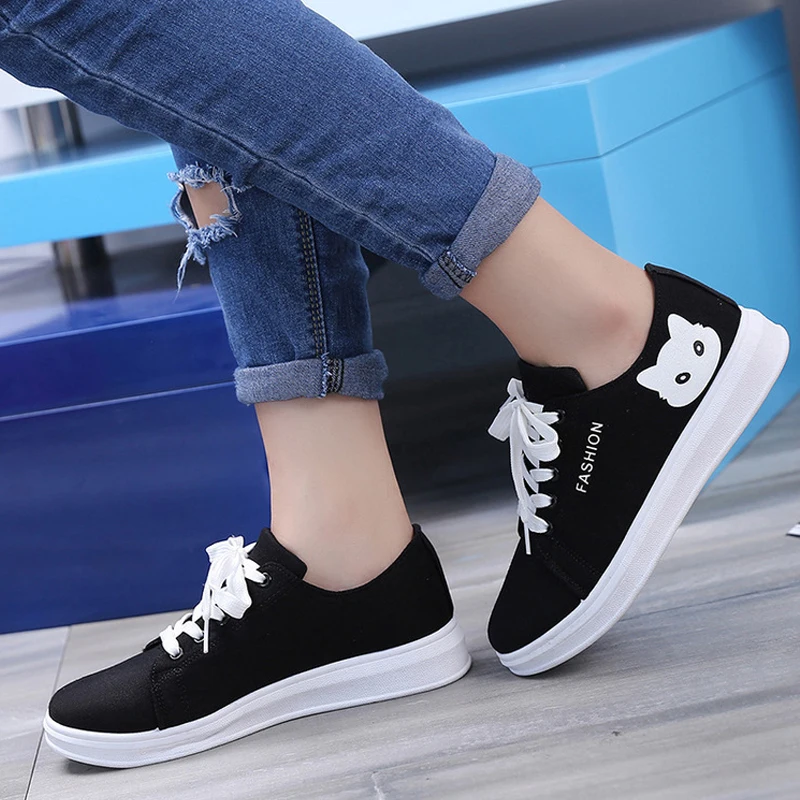 

Women Flats 2018 New Fashion Spring Summer Canvas Shoes Women Casual Flats Breathable Solid Color Flat With Shoes