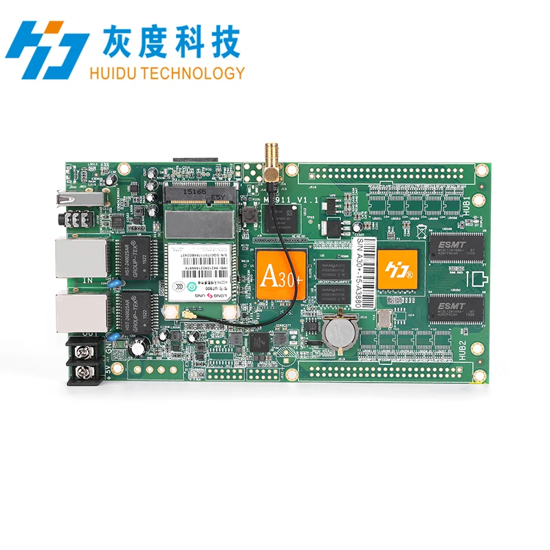 

HUIDU HD-A30+ 1024*512 2048*256 Asychronous full color LED control card without wifi one Only work with HD-R500 HD-R501 HD-R501E