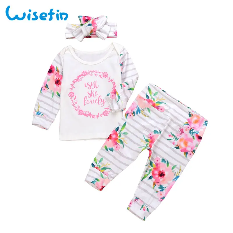 

Wisefin Baby Girl Clothes 3Piece Bebes Clothing Outfit Set With Headband Long Sleeve Autumn Toddler Outfit Set Children Clothes