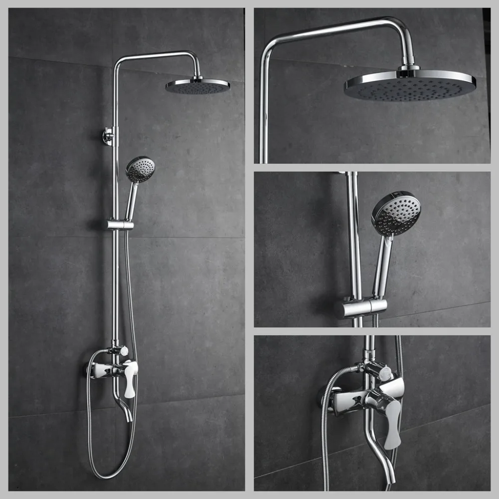 

Bathroom Shower Set Rainfall Shower Faucets with Hand Shower Chrome Bath Shower Faucet with bidet sprayer ELS8000