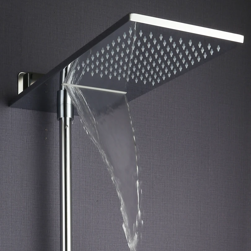 Bathroom Shower Faucet Set Bath Mixer Waterfall Rain Shower Head Thermostatic Mixer Tap Digital Shower Panel  Shower System