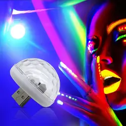 Светодио дный светодиодный сценический свет диско вечерние лампа для огни автомобиля RGB атмосфера DJ Кристалл звук-чувствительный Мини