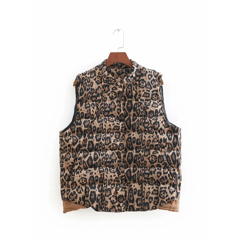 

Autumn Winter Women Leopard Corduroy Vest Coat 2018 New Fashion Single Breasted Sleeveless Jacket Clothes colete feminino