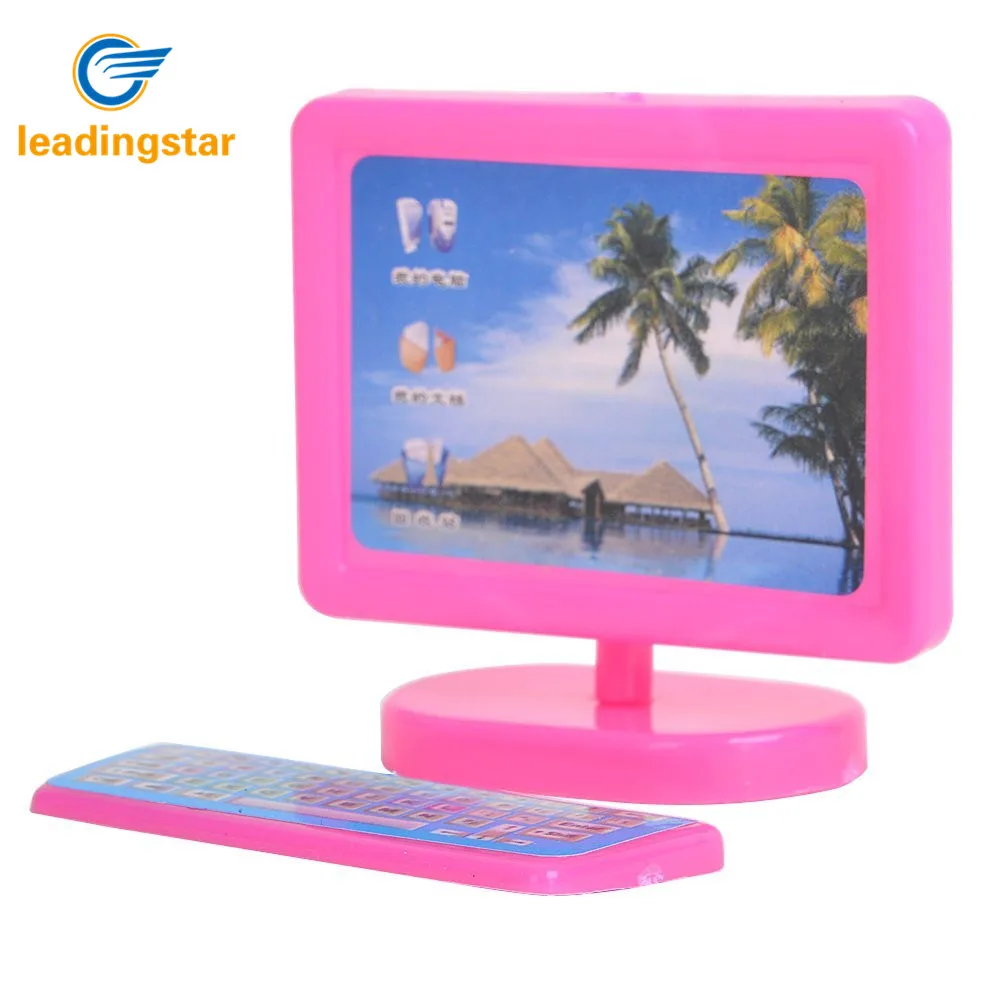 

LeadingStar Dollhouse Miniature Pink Modern Piece Computer Furniture For Doll Children Toy Furniture for Dolls Children
