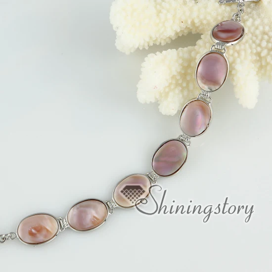 

pink oyster sea shell tennis bracelets round oval wrap bracelets mother of pearl jewelry Cheap fashion jewelry Fashion jewelry