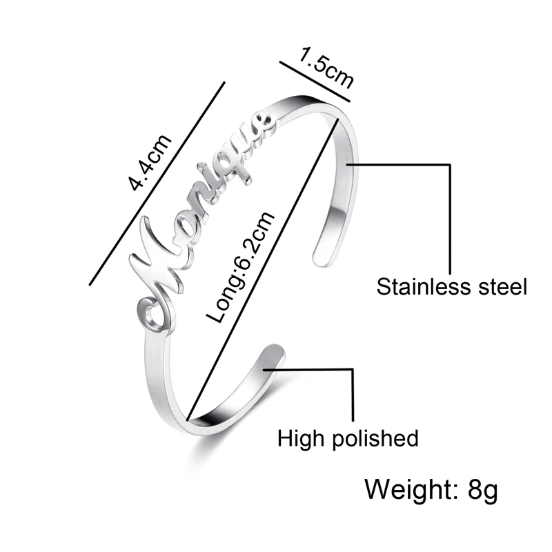 Персонализированные именные браслеты для женщин и мужчин ювелирные изделия из нержавеющей стали Регулируемые открытые именные таблички Pulseiras Sieraden