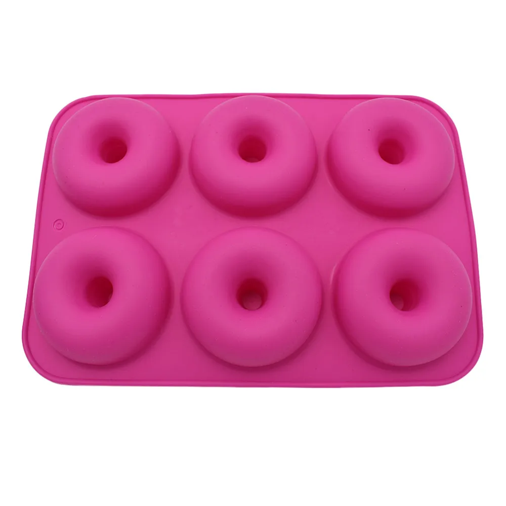 6-Cavity Silicone Donut Baking Pan Non-Stick Mold Dishwasher Decoration Tools Safe Baking Tray Maker for Biscuit Bagels#1