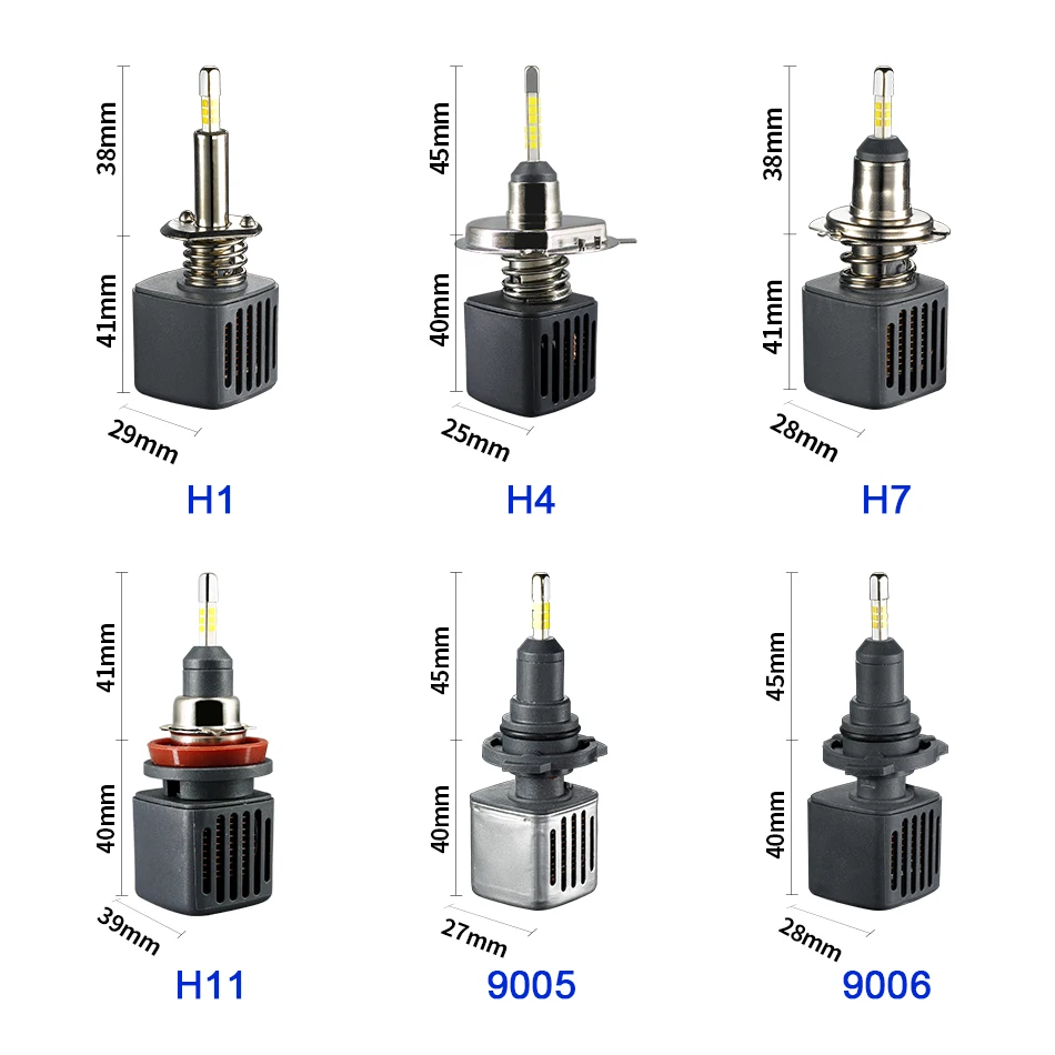 Hlxg 2 шт. H1 светодиодный H7 с SAMSUNG со светодиодными кристаллами для автомобиля светодиодный головной светильник лампы H4 Hi/короче спереди и длиннее сзади) луч H11 светодиодный 6500K 9006 HB4 9005 H8 туман светильник