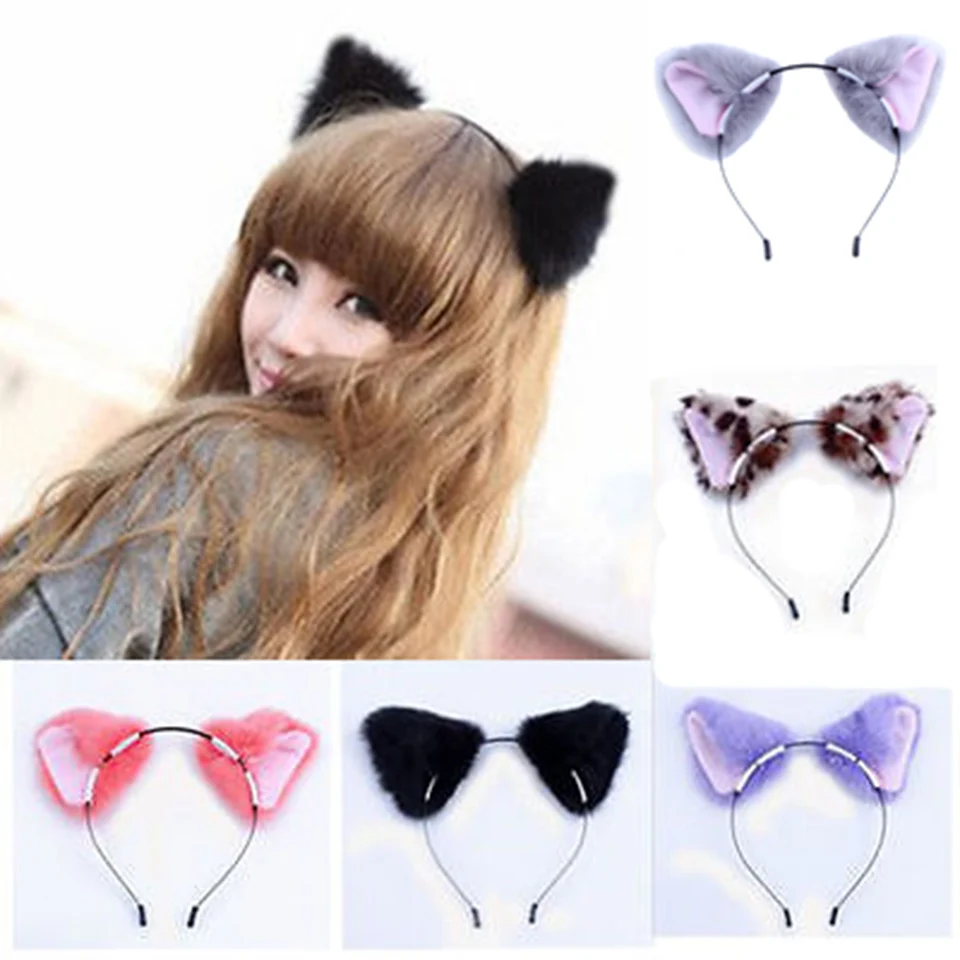 

Cat Ear Orecchiette Headband Party Fox Long Fur Ears Costume Hair Headbands Cosplay Head Band