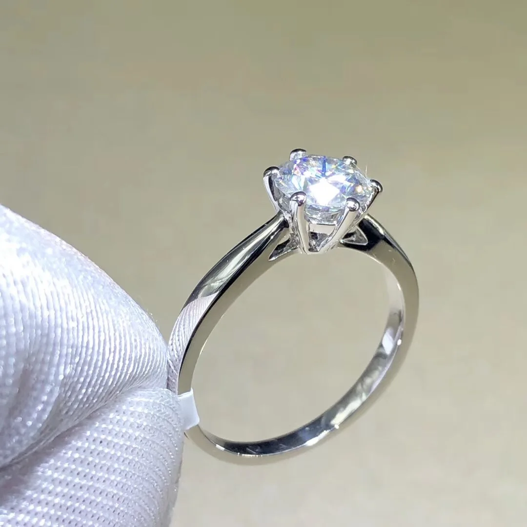 Аладдин, 18 карат, белое золото, 1ct, Mossinate Halo, бриллиантовое обручальное кольцо, обручальное кольцо, юбилейное кольцо с алмазным мостом