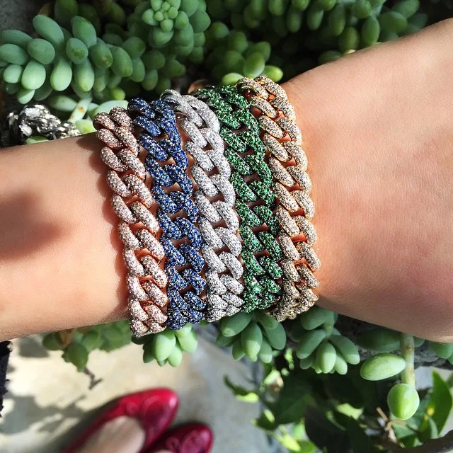 Роскошный AAA цветной кубический циркон элементы пеньковая веревка форма Кристалл браслет для женщин bijourx подарок