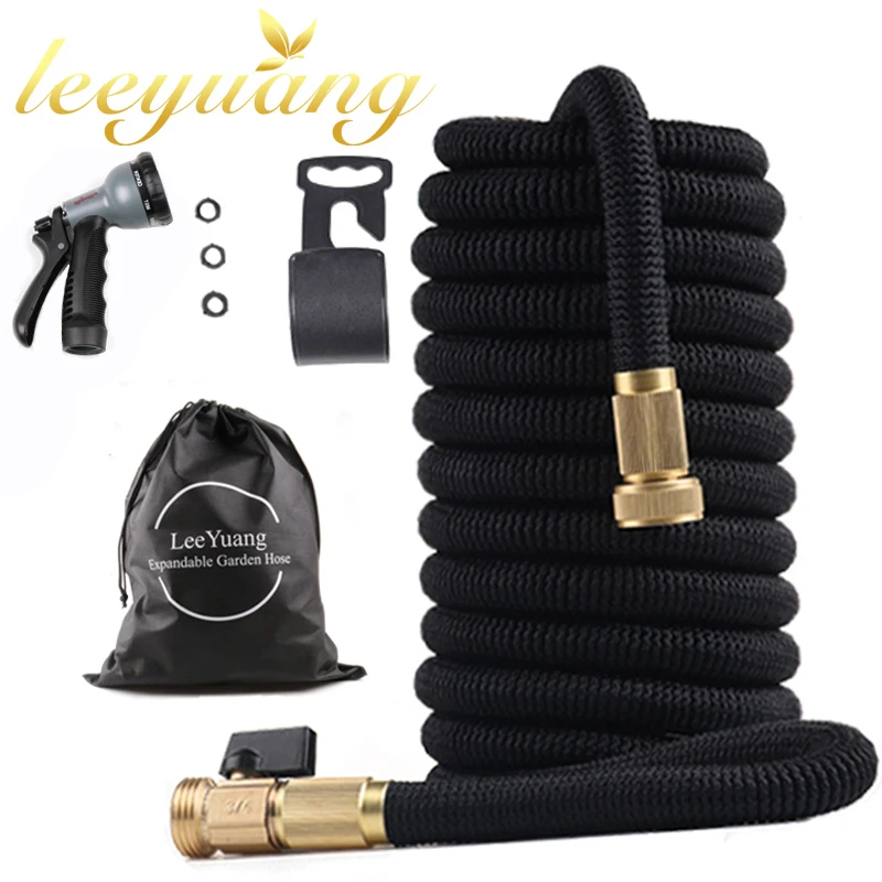 Watering hose Expanded Garden Hose Double Latex ,Extra Strength Fabric 3/4 Brass Connector,Tuyau Arrosage Extensible Manguera