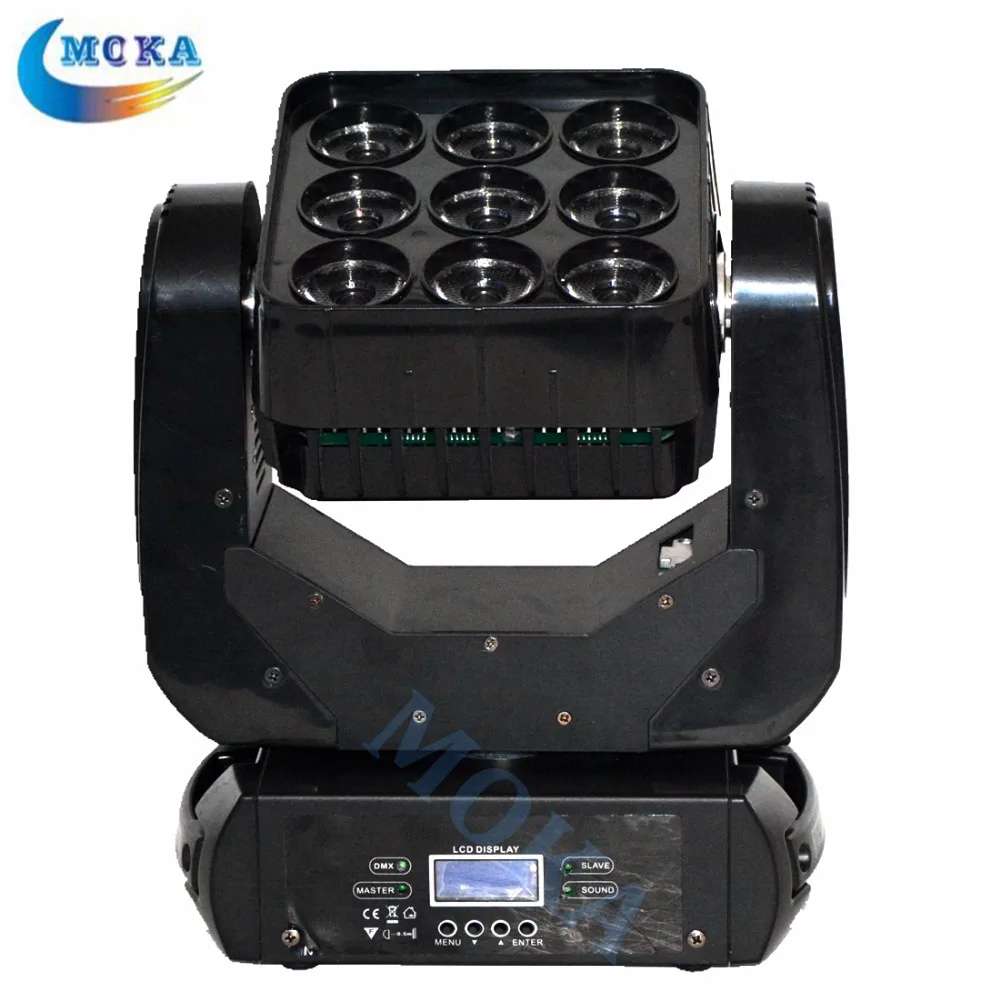 

6PCS/LOT Newest RGBW 4in1 9x10W CREE LED Matrix Moving Head Light for DJ Club Light