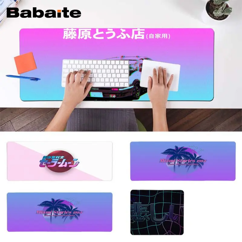 

Babaite vaporwave Natural Rubber Gaming mousepad Desk Mat Speed/Control Version Large Gaming Mouse Pad