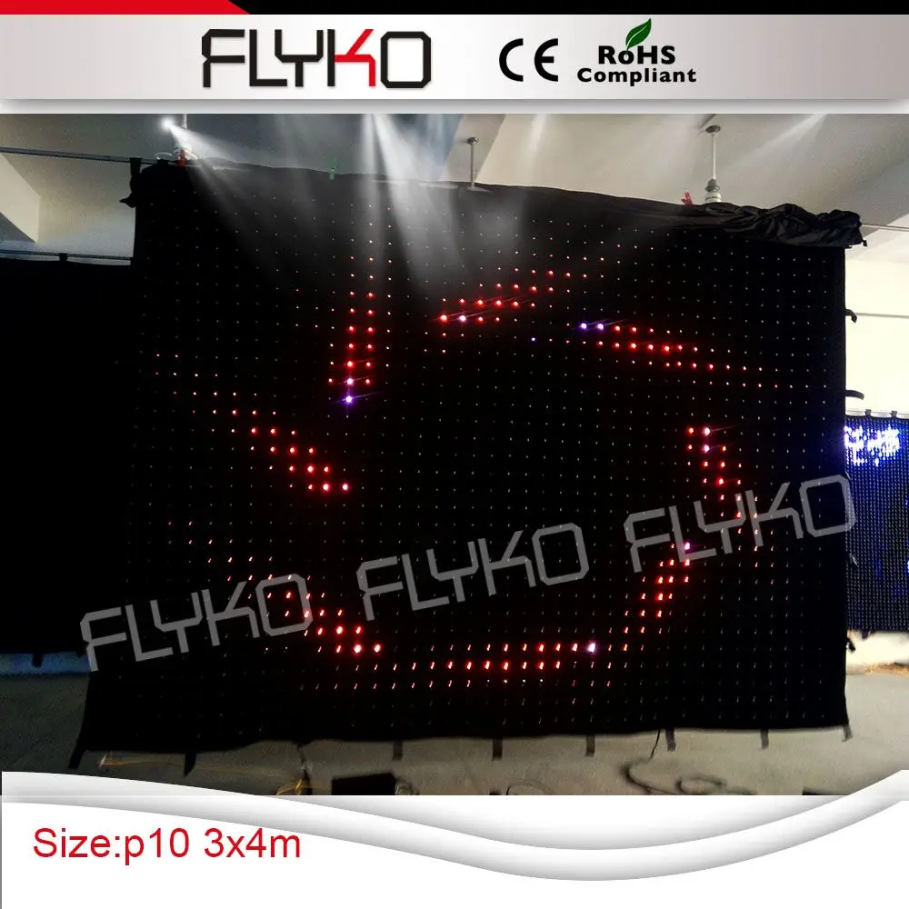 

P10 3*4m soft flexible led video curtain for christmas decoration