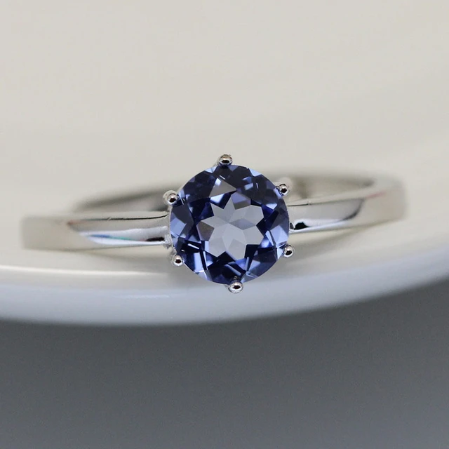 Buy Sterling Silver Dainty Multi Stone Ring of Imitation Blue Colour  Gemstone With Cubic Zirconia. Online in India - Etsy