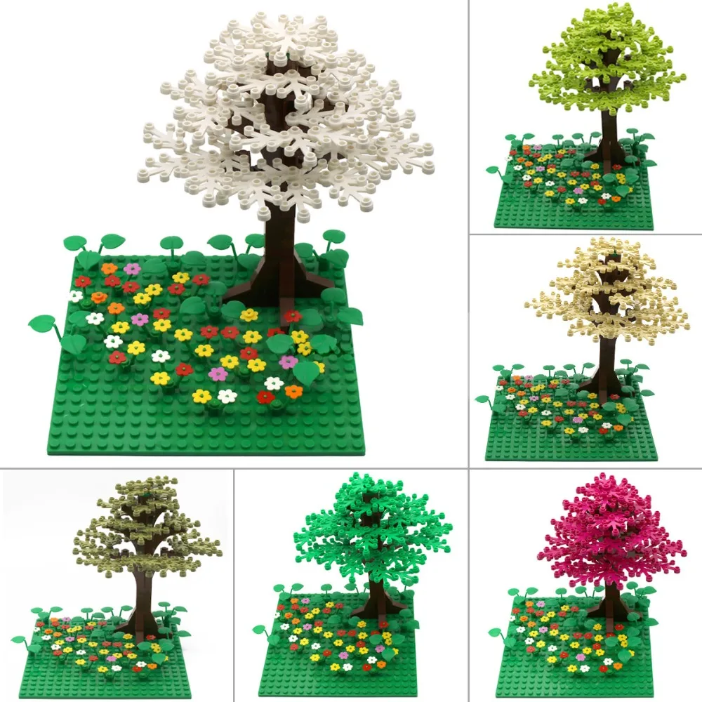 New Arrival 6 Holes Leaves LegoINGlys City MOC Big Green Tree Building Blocks Set DIY Garden Accessories Bricks Kids Toys Gifts (9)