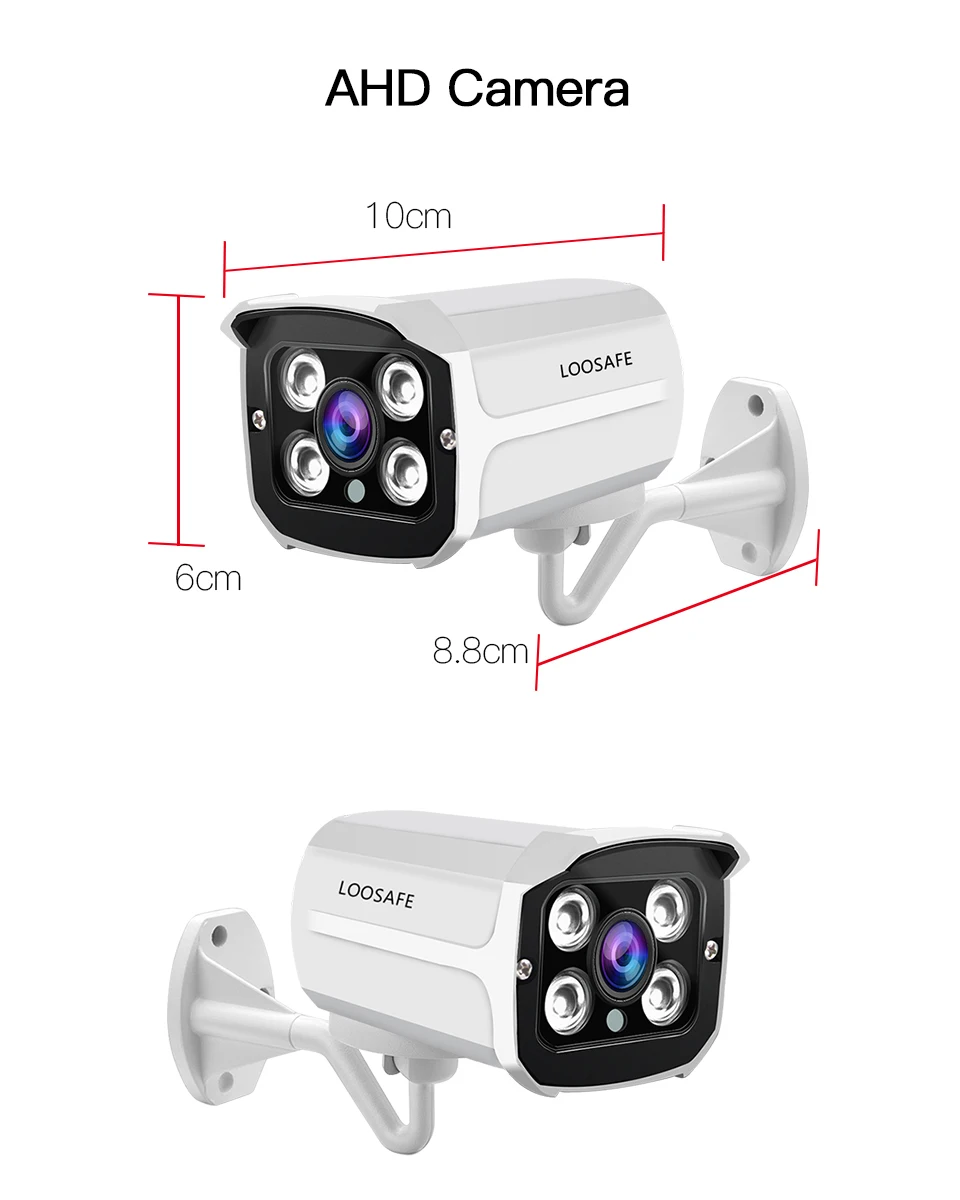 LOOSAFE AHD CCTV камера безопасности наружная цилиндрическая камера s Сеть CCTV IP66 водонепроницаемый инфракрасный светильник камера видеонаблюдения