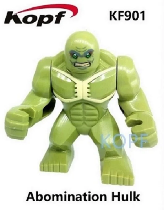 

Single Sale Building Blocks Super Heroes 7CM Big Size Abomination Hulk Toxin Colossus Kingpin Figures Children Gift Toys KF901