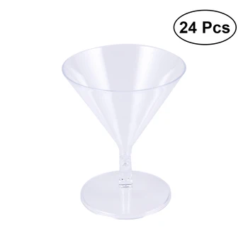 

24pcs 60ML Disposable Crystal Shatterproof Martini Glasses Cocktail Champagne Whiskey Drink Glasses for Party