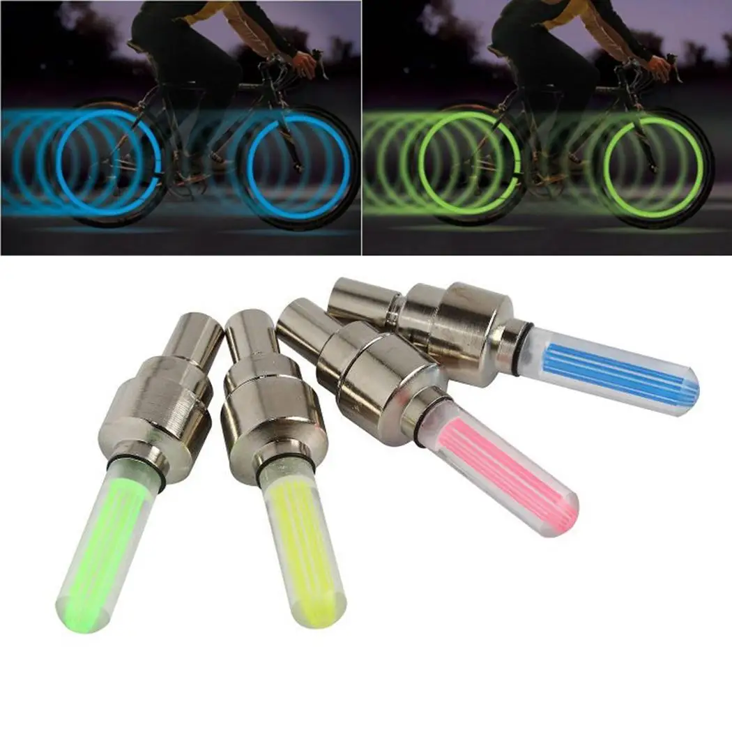 

Bicycle LED Tire Valve Lamp Tyre Car Motorcycle 3 x AG10 Button Cells Wheel Yellow, Red, Green, Blue Light