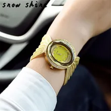snowshine #10xin Lady Diamond Bracelet Watch Mirror Luxury Quartz Watch free shipping