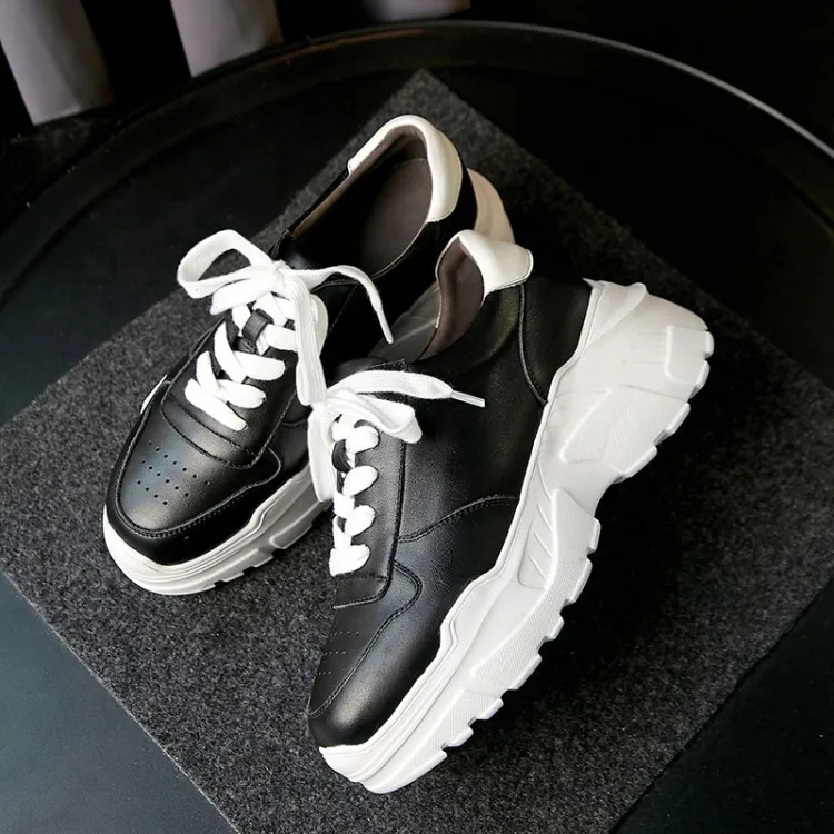 Plate Véritable Nouveau À Chaussures Printemps Noir Femmes Appartements Automne Baskets Cuir Plates Creepers Sport Lacets Femme light 2019 forme Décontractées En Purple Y7rqPY