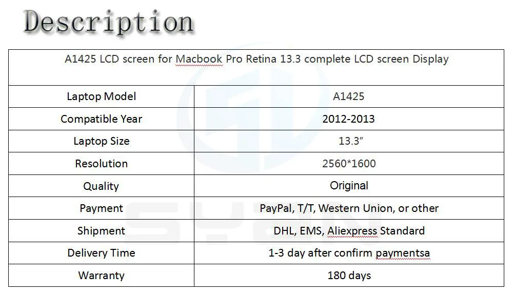 A1425 ЖК-экран в сборе дисплей для Macbook Pro retina 13,3 дюймов 2012 2013 ЖК-светодиодный экран