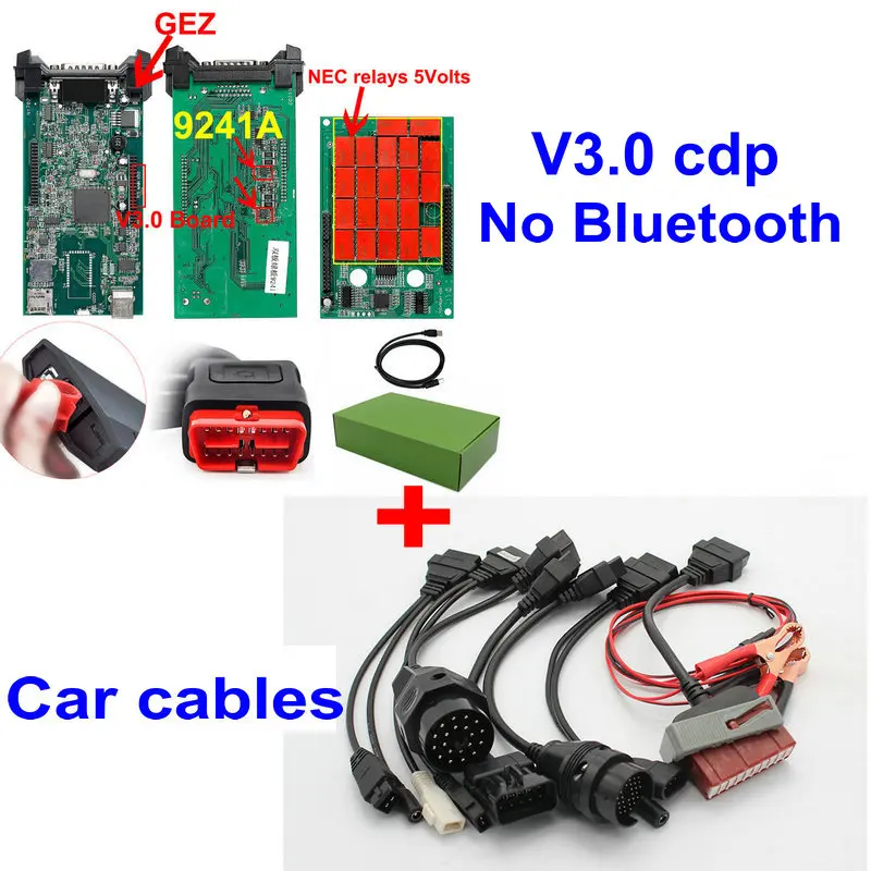 Двойной зеленый PCB V3.0 Nec Реле tcs cdp pro bluetooth R0 keygen автомобильные кабели как Multidiag pro obd2 сканер диагностический инструмент