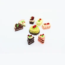8 шт./компл. ремесло миниатюрный торт 1:12 кукольный домик дети играют игрушки милые миниатюрные поделка из пластмассы украшения Кукольный дом аксессуары Подарки