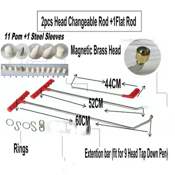 Cheap Magnetic PDR Hook Tools Push Rod Car Crowbar Paintless Dent Repair Tools PDR Dent Puller Lifter Kits Ding Hail Puller Set