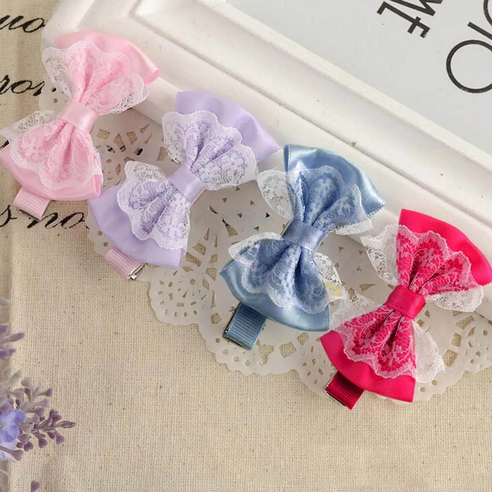 baby headband Cute Lace Bowknot Hair Clips Baby Girl Hairpin Child Hair Accessories baby hair accessories Girls Flower #30