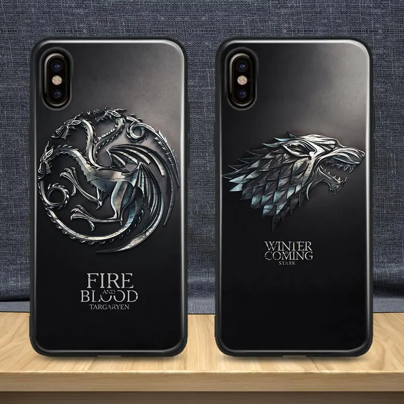 

Game of Thrones House Stark Targaryen phone case cover shell For Apple iPhone 5 5S SE 6 6S 7 PLUS with hang rope
