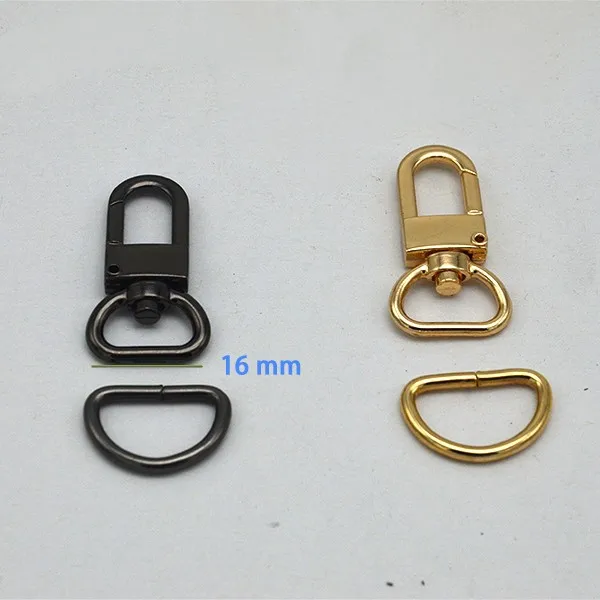 16mm Gold Lobster Swivel Clasp and D rings Key Ring Lobster Clasp Clip