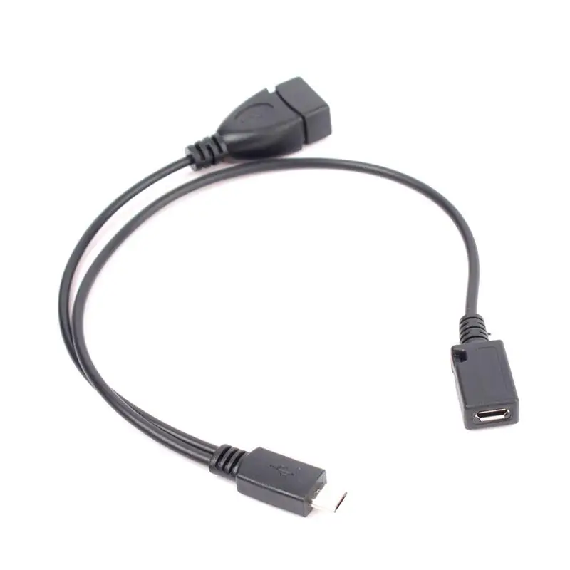 Y образный кабель питания USB со штекером Micro на гнездо хост OTG для Samsung #69722|y cable micro