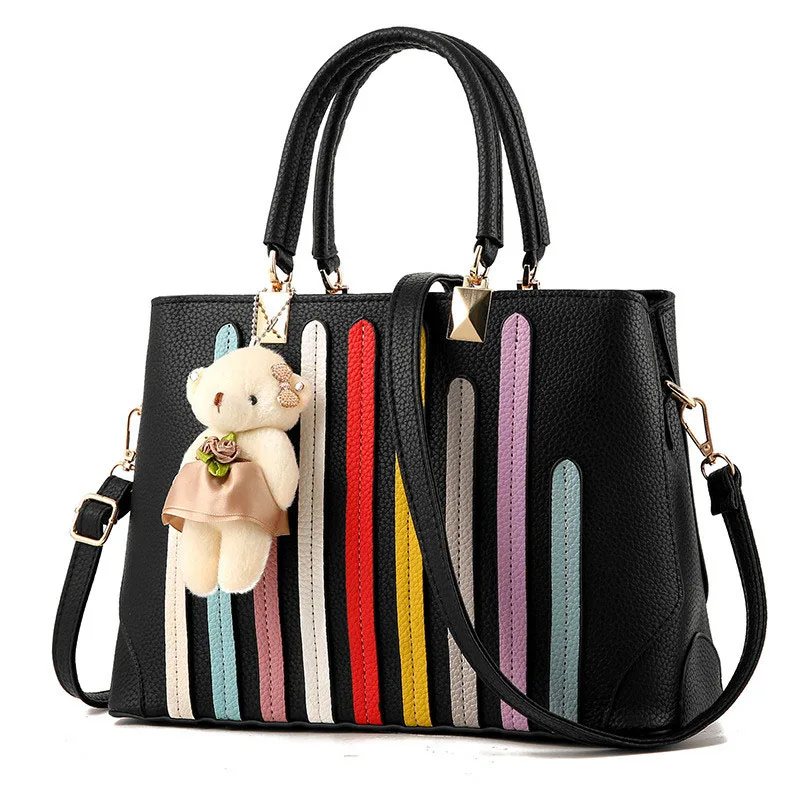 ETya أزياء النساء حقيبة يد مخطط الدب دمى حقيبة كتف سيدة الأعلى مقبض حقيبة الحلو لطيف الفتيات حقيبة ساعي ETya أزياء النساء حقيبة يد مخطط الدب دمى حقيبة كتف سيدة الأعلى مقبض حقيبة الحلو لطيف الفتيات حقيبة ساعي
