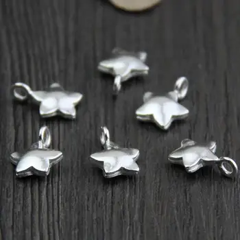 

3pcs Handmade Thailand 925 Silver Star Charm Solid 925 Sterling Small Pendant Vintage Silver DIY Jewelry Mini Star Pendant
