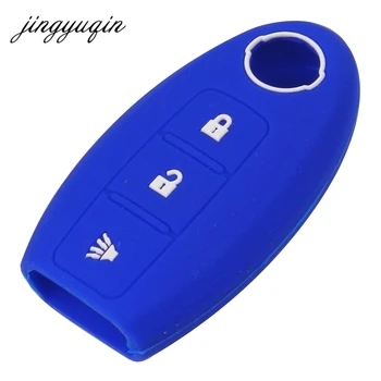 Keyforkess 30 pz/lotto custodia chiave in Silicone per Nissan Maxima Altima Teana Tiida Sylphy Sunny x-trail 3 pulsanti Smart Car Key Cover - Jingyuqin 30 pz lotto custodia chiave in Silicone per Nissan Maxima Altima Teana Tiida Sylphy