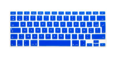 ЕС Французский клавиатура azerty обложки клавиатура чехол для Macbook 1" 15" с Название модели A1286, A1502, A1425, A1398, A1314 и т. д - Цвет: EU layout Dark Blue