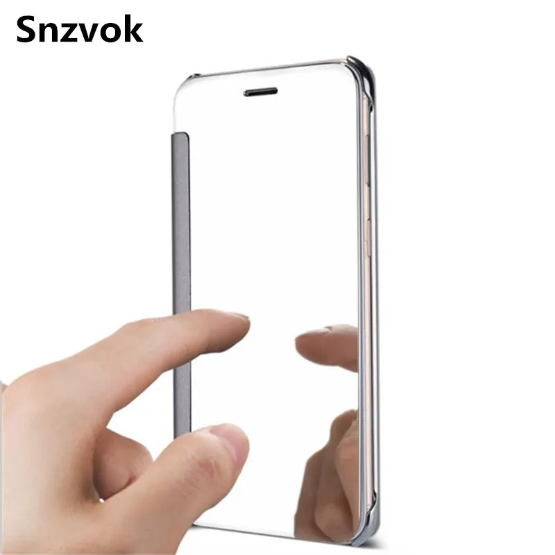 

Snzvok Luxury Mirror Plating No Need to Flip Answer the Call Smart Wake Flip for Huawei MATE 7 8 9 Maimang 4 G7 plus G8 Cover
