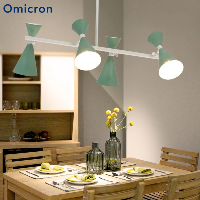 

Omicron 4/6 Arms LED Pendant Lights Post-modern Iron Wood Power Saving LED Lamps For Living Room Bedroom Home Decor Lights