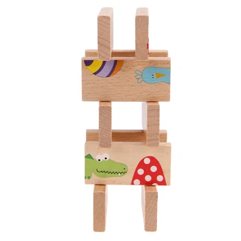 

28Pcs/set Montessori Educational Baby Toys Funny Games Cartoon Animal Printed Puzzle Colored Dominoes Wooden Toy Birthday Gift