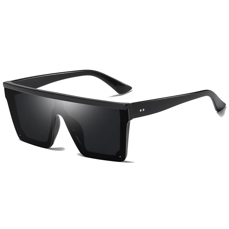 Брендовые дизайнерские солнцезащитные очки, мужские Ретро Винтажные Солнцезащитные очки, мужские зеркальные Квадратные Солнцезащитные очки для вождения, уличные спортивные очки UV400 - Цвет линз: BLACK