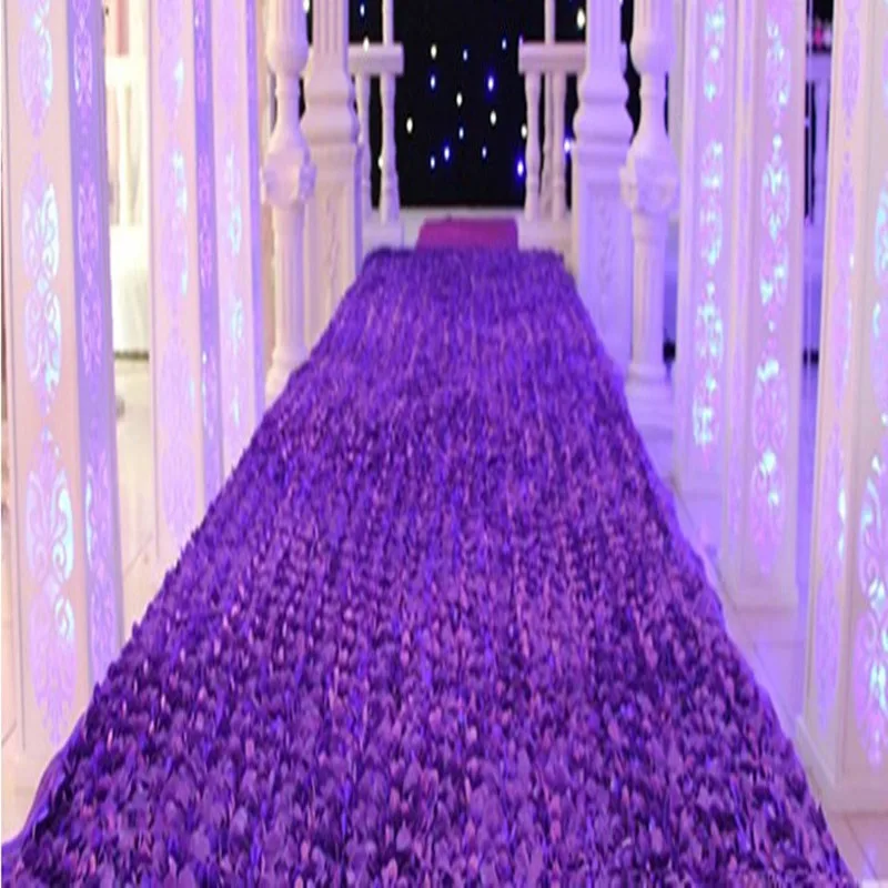 cheap 1.4 m Wide X 50m lot Fashion Wedding Decoration Aisle Runner Rose Flower Petal Carpets 14 Colors Available Free Shipping
